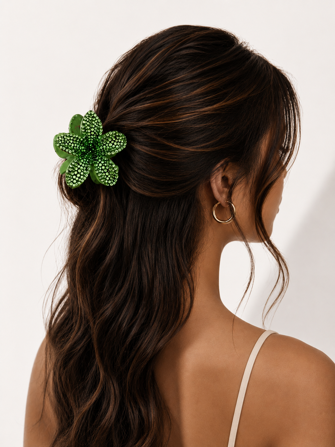 Palm Green Island Bloom Claw Clip